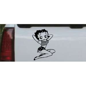 6in X 8.2in Black    Betty Boop Arms Up Cartoons Car Window Wall 