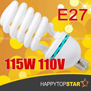 E27 5500K 110V 115W Day Lighting Lamp Bulb Studio CFL  
