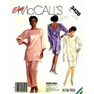  McCalls 3428 Sewing Pattern Misses Tunic Skirt Pants Size 