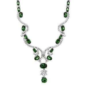  Emitations Breckins Emerald CZ Drop Necklace, Emerald, 1 