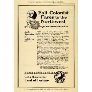   Railway Colonist Fares Bricker   Original Print Ad