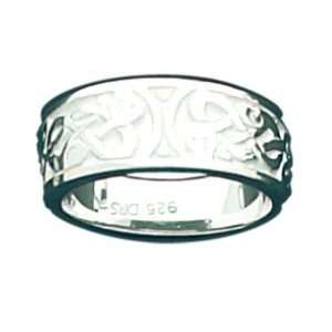  Sterling Silver Irish Celtic Wedding Ring Band (Size 4): Jewelry