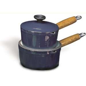  Chasseur 6 1/4 Inch Enamel Cast Iron Sauce Pan With Wooden 