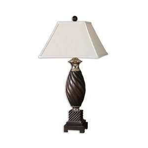  Lightly Distressed Lamp with Dark Espresso Finish: Home 