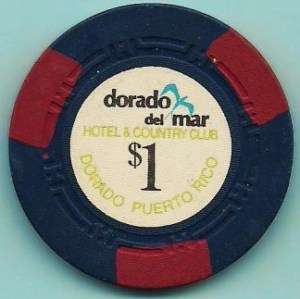 DORADO DEL MAR Casino chip Puerto Rico 1973 DEL 1  