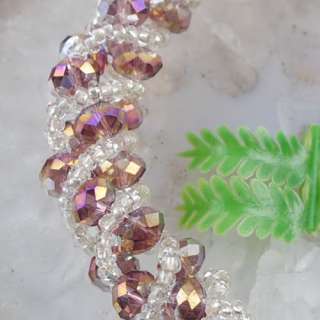 6x4mm Crystal Faceted beads Bracelet 7 L2945  