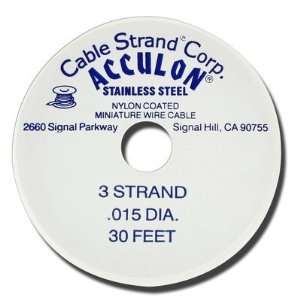  Acculon Medium Gauge .015 Beading Black Wire: Arts, Crafts 