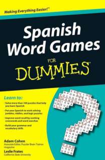 spanish word games for dummies adam cohen paperback $ 9