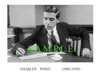 CHARLES PONZI WRITES A CHECK NOVELTY PRINT (C)  