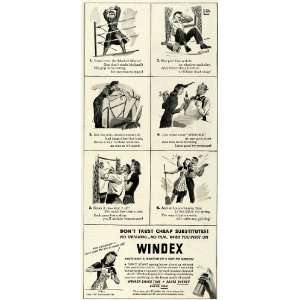 1943 Ad Windex Window Cleaner Household Product Glass   Original Print 