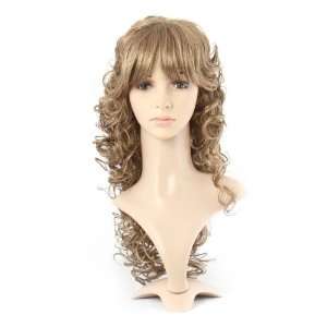   6sense Gorgeous Casual Long Curly Golden Khaki Hair Full Wig: Beauty