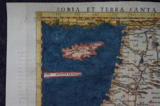   NICOSIA ORIENT SYRIA JUDEA ISRAEL ENGRAVING MAP RUSCELLI 1561 #A466S
