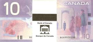   Note Bundle Consecutive Serial# GEM UNC 2004 $10 Bank of Canada Issue
