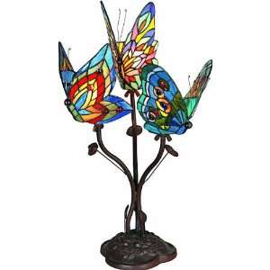  SALE 3 Butterfly Tiffany Style Stained Glass Accent/Night 