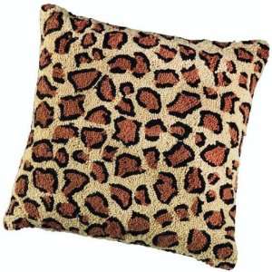  Animal Design Hooked Pillow   16sq, Brown