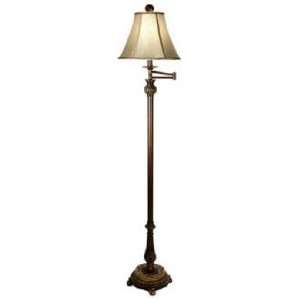  Adele Bronze and Faux Marble Swing Arm Floor Lamp: Home 