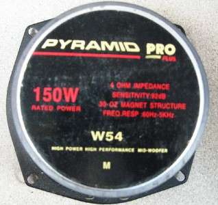 PYRAMID W54 Pro Plus 5 1/4 Mid Bass Woofer HIGH POWER & PERFORMANCE w 