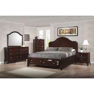  Wildon Home Wickett Bed in Brown Cherry   Eastern King 