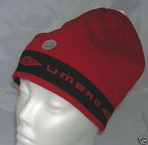 UMBRO Mens Womens Soccer Ski Hat Skull Cap Beanie Red  