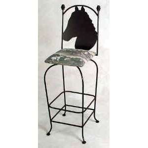 Adolfo Grace Equestrian Collection 24 High Wrought Iron Counter Stool 