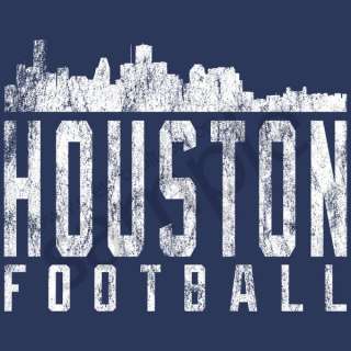 Houston Football Distressed T Shirt Tee Houston Skyline  