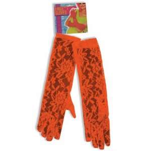  Neon Lace Gloves Orange Beauty
