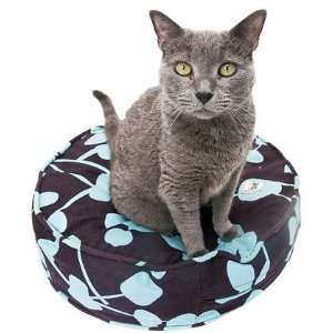 Molly Meow Your Hand In Mine Cat Duvet   Blue & Brown Floral   Round 