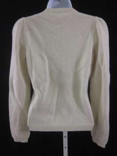 MOSCHINO Cream Wool Cashmere Sewing Detail Sweater Sz 4  