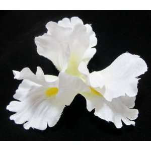  NEW Medium White Iris Flower Hair Clip, Limited.: Beauty