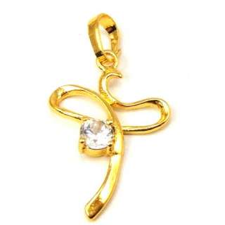 CZ STONE 18K YELLOW GOLD GEP SOLID FILL GP BIRD PENDANT  