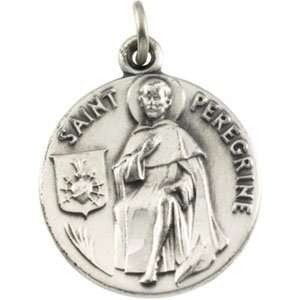  Sterling Silver St. Peregrine Medal Pendant Jewelry