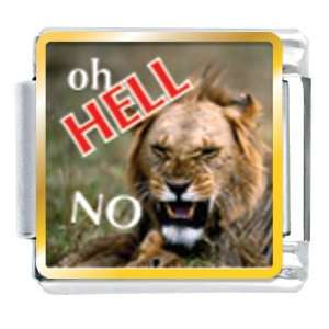  Oh Hell No Lion Animal Photo Italian Charms Bracelet Link 