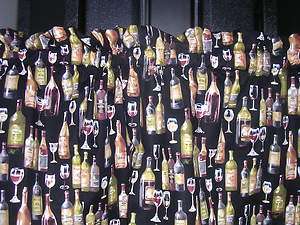 NEW Wine Bottles & Wine Glasses Valance Curtain great for a game Room 