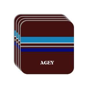 Personal Name Gift   AGEY Set of 4 Mini Mousepad Coasters (blue 