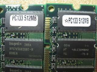PC133 SDRAM 512MB double sided Hynix Mt Micron 2GB  