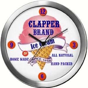  CLAPPER 14 Inch Ice Cream Metal Clock Quartz Movement 