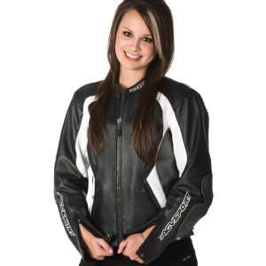 AGV Sport Venus Womens Leather Road Race Motorcycle Jacket   Black 
