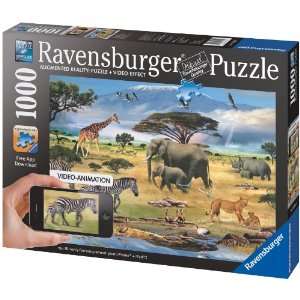   Animals in Africa, 1000 Pieces Augmented Reality Puzzle Toys & Games