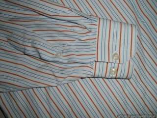 Wilke Rodriguez Mens Dress Shirt 16.5   34 / 35 Light Blue Button 