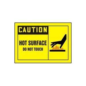  CAUTION HOT SURFACE DO NOT TOUCH (W/GRAPHIC) Sign   7 x 