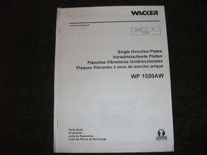 Wacker WP 1550AW single direction plates Parts manual  