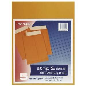  Top Flight Strip and Seal Open End Envelopes, 9 x 12 