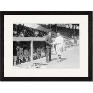 Black Framed/Matted Print 17x23, Connie Mack Opens the Game in 1919 