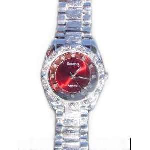  Iced Hip Hop Watch Red, Silver Tone: Everything Else