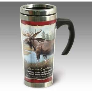  Bull Moose 24 oz. Steel Travel Mug: Kitchen & Dining