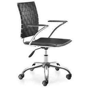  Zuo Criss Cross Chrome Steel Black Office Chair: Patio 