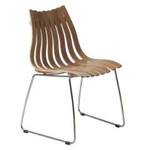  Curley Side Dining Chair Oak / Chrome By Eurostyle 