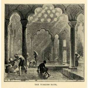  1901 Print Turkish Bath Hygiene Architecture People Water 