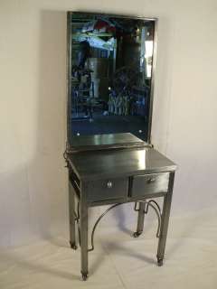 Industrial Metal Two Drawer Mirrored Vanity (8329)r.  