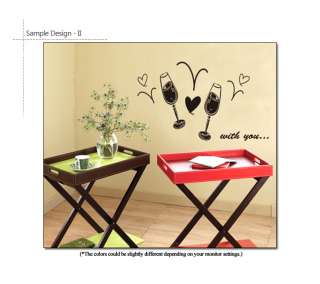 WINE GLASSES Home Bar & Cafe Decor Vinyl Decal Stickers  